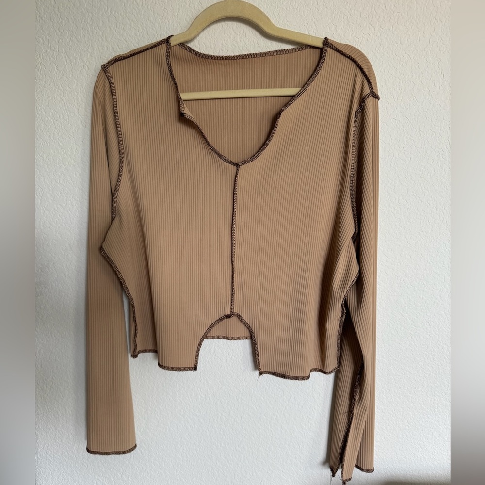 Shein Curve Y2K Ribbed Long Sleeve